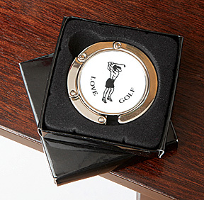 PURSE HANGER W/LOVE GOLF DESIGN
